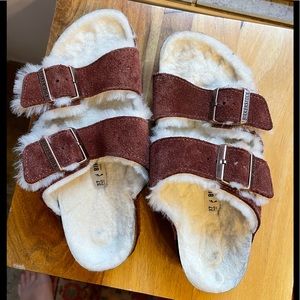 Birkenstock Arizona suede shearling